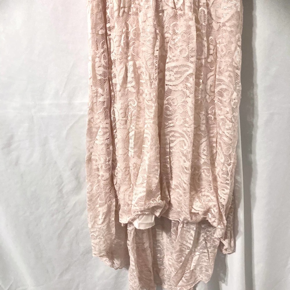 Lily Rose Women's Medium Blush Lace Fairycore Boho Hi-Low Dress - Picture 6 of 12